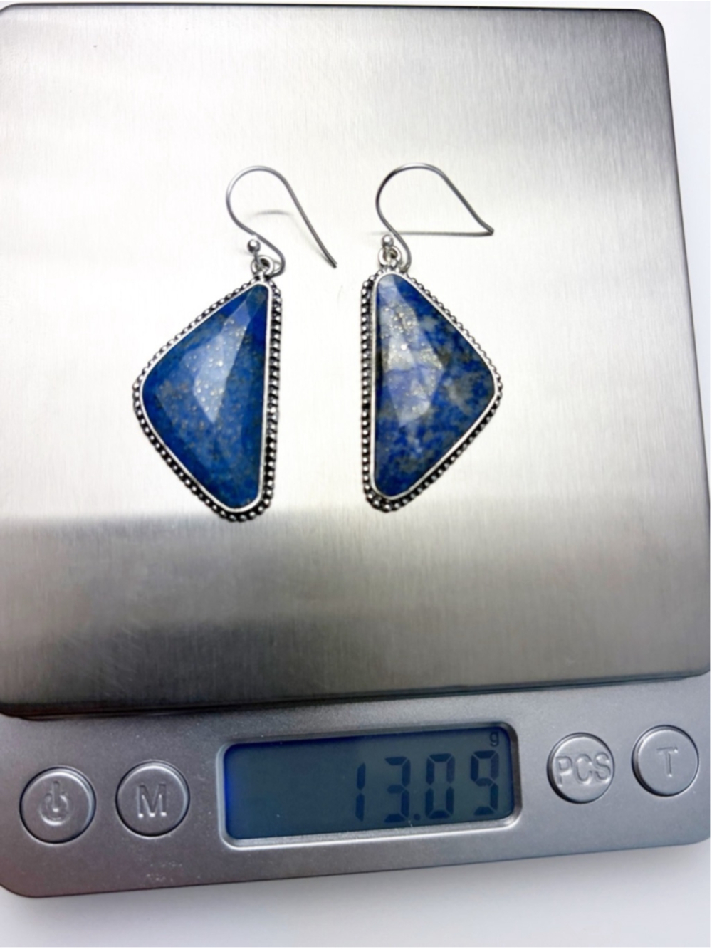 Lapis Lazuli Earrings Boho Southwest Vintage Style Handmade Sterling Silver 925 - Picture 7 of 7